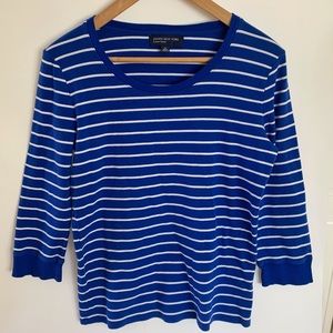 Jones New York Striped crew neck pullover